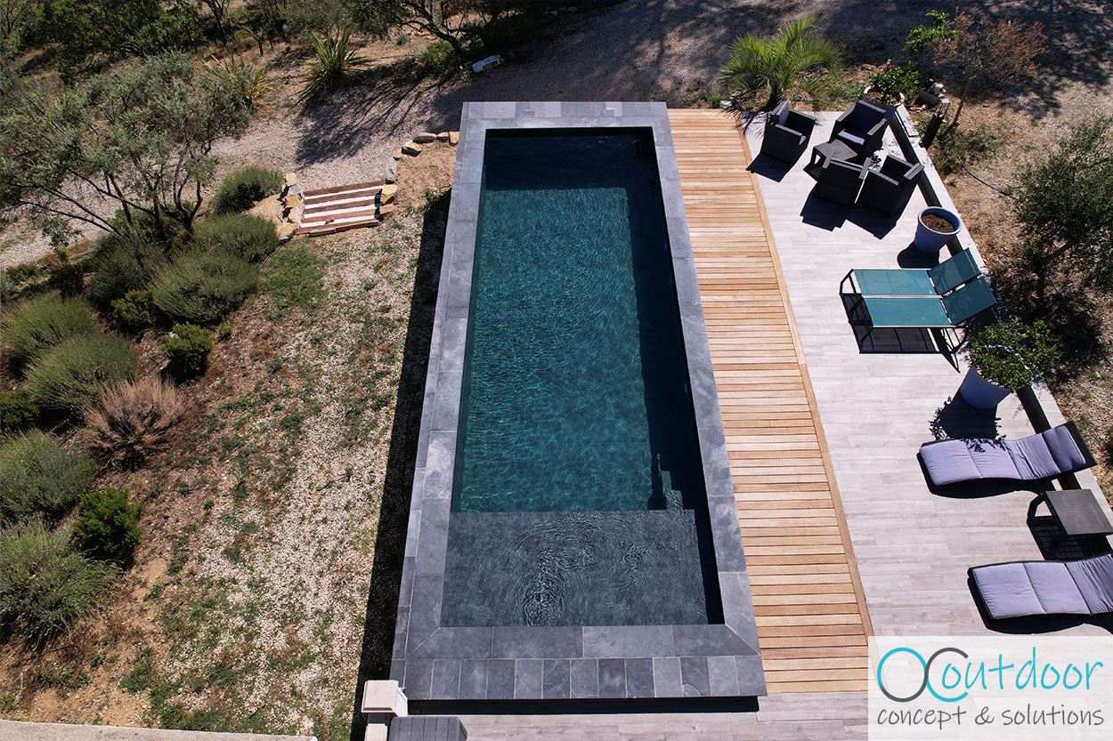 Rénovation complète piscine béton et terrasse bois