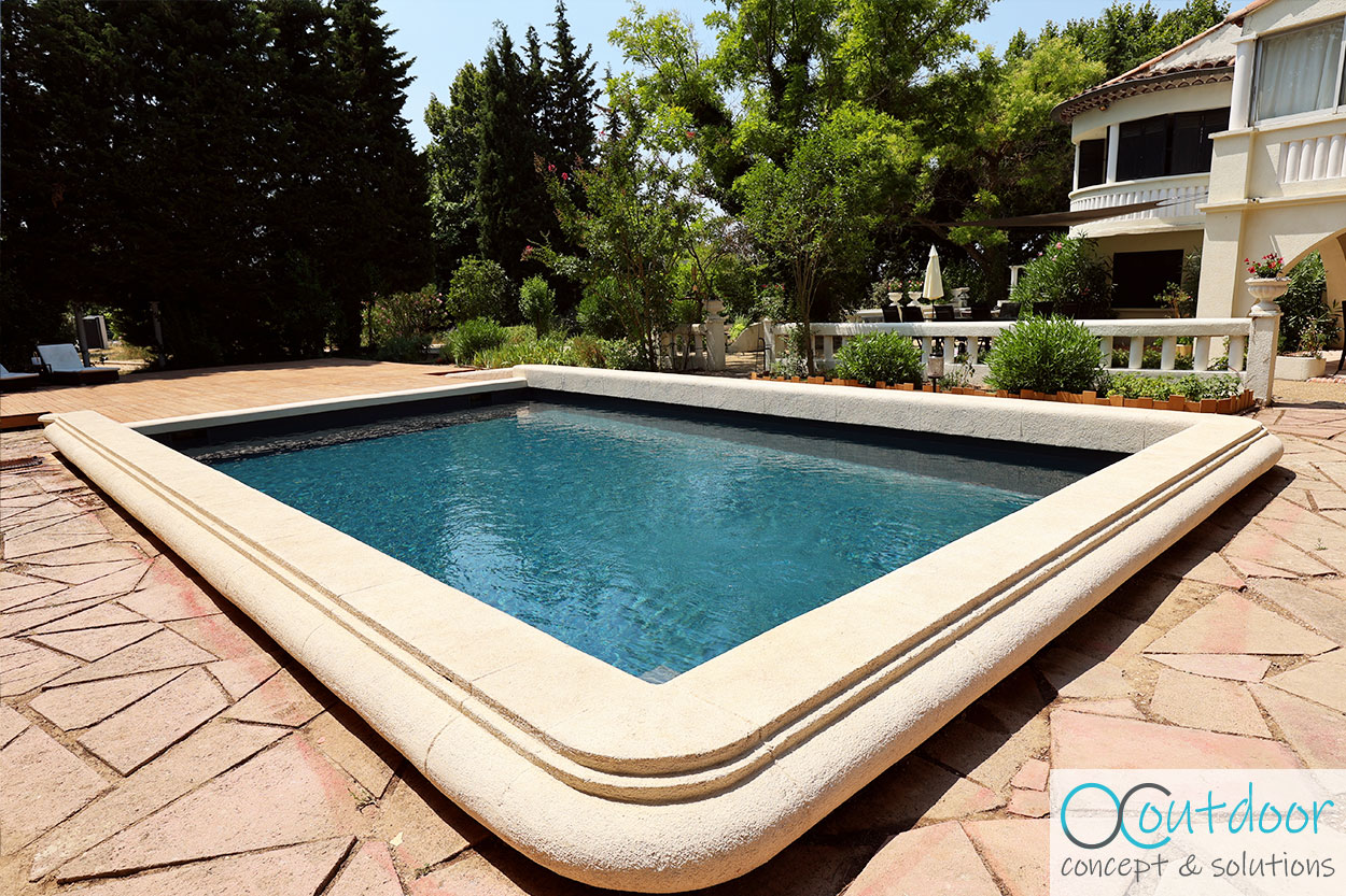 Rénovation de piscine style ancien bassin à Aix-en-Provence